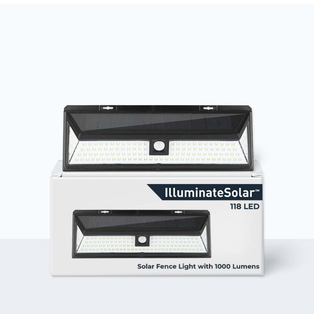 118 LED Solar Fence Light With 1000 Lumens