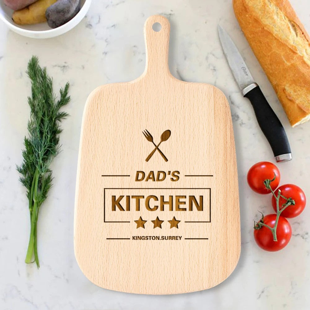 Dad’s Custom Kitchen Cutting Board – Engraved Gift for Fathers