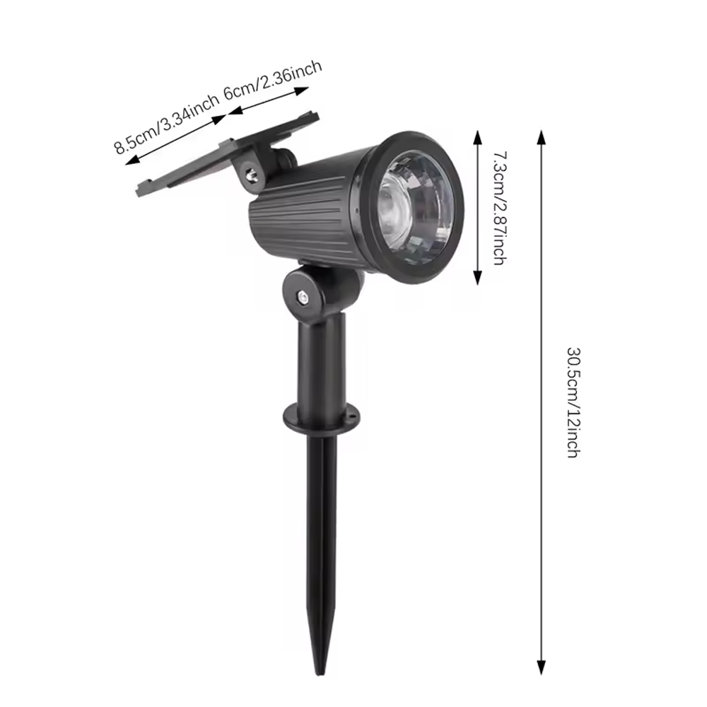 Set of 3 Solar Spike Lights – Black Glow