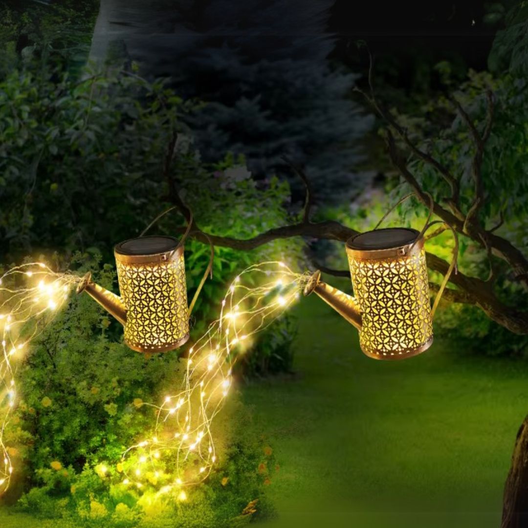 FairyPour - Decorative Solar Watering Can with Cascading Lights