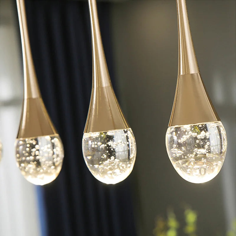 GoldenBubble – Elegant LED Pendant Light with Crystal Effect