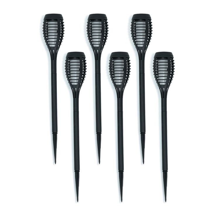 FlameGlow Stakes – Set of 6 Solar Flame Lights