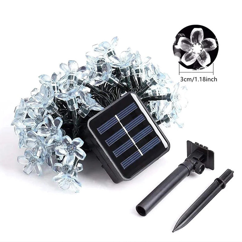 BlossomGlow Sakura Fairy Lights – Solar LED Garden Decoration for Trees & Holidays