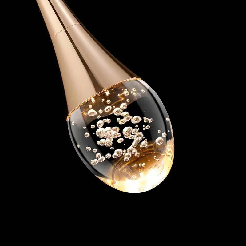GoldenBubble – Elegant LED Pendant Light with Crystal Effect