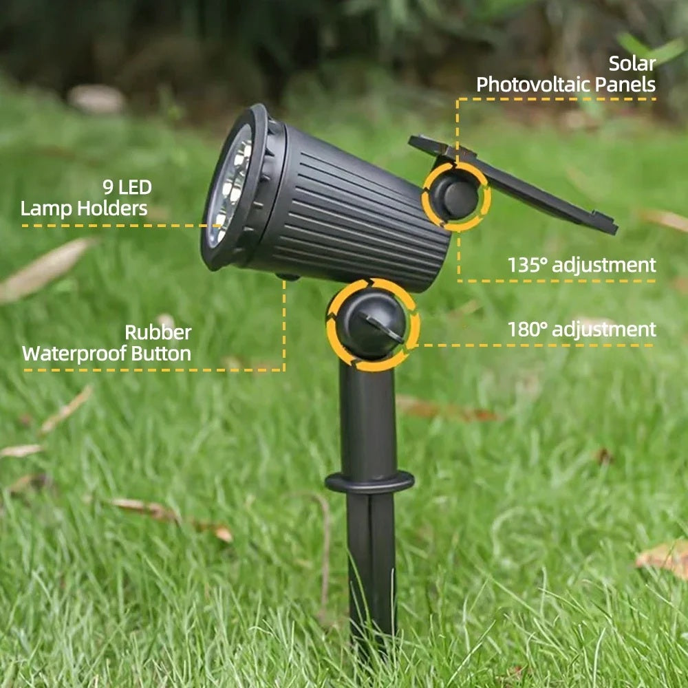 LumaRay – 9 LED Solar Spot Light RGB Outdoor
