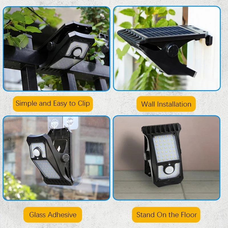 SolarClip Light – USB & Solar Powered Clip-On Lamp for Outdoor Use