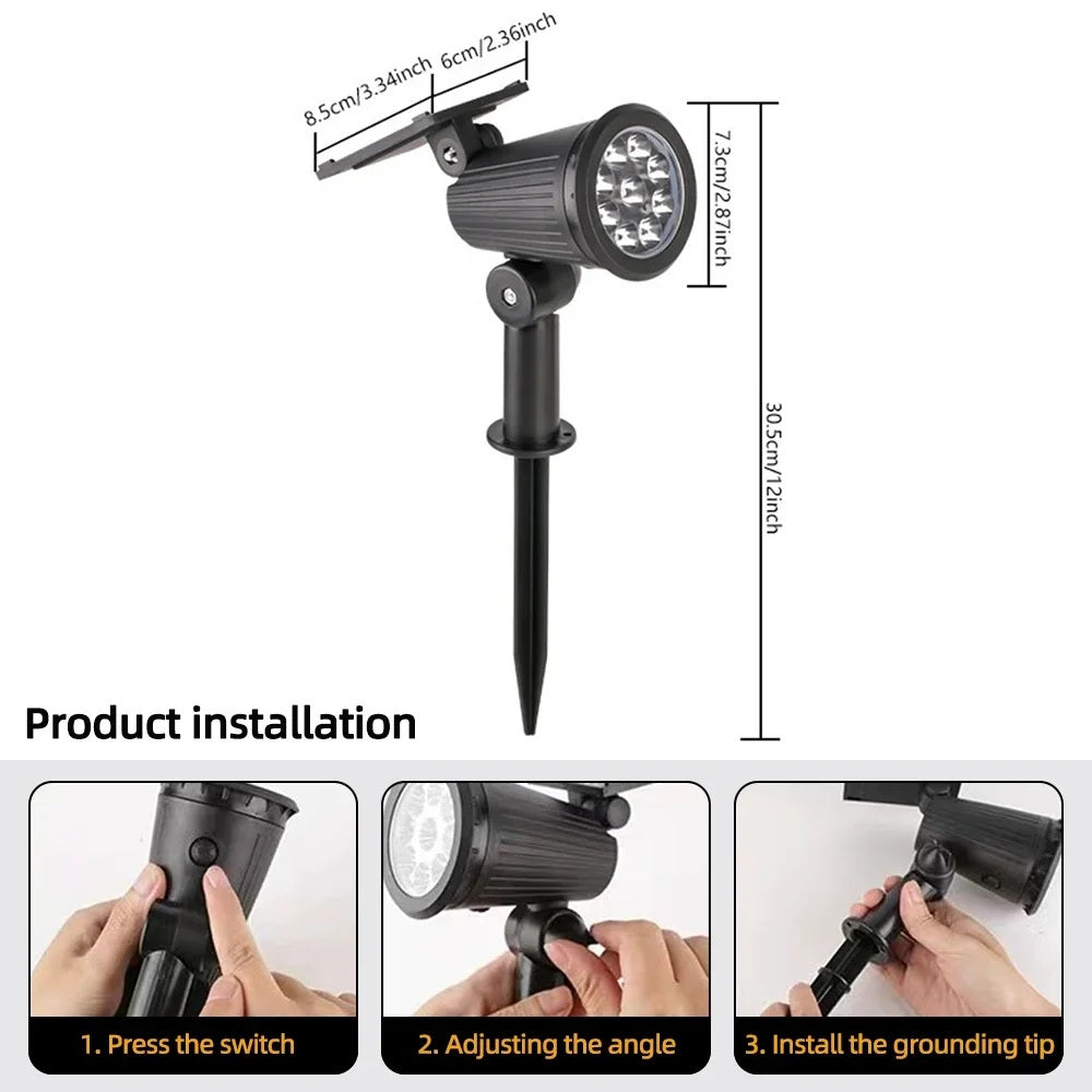 LumaRay – 9 LED Solar Spot Light RGB Outdoor