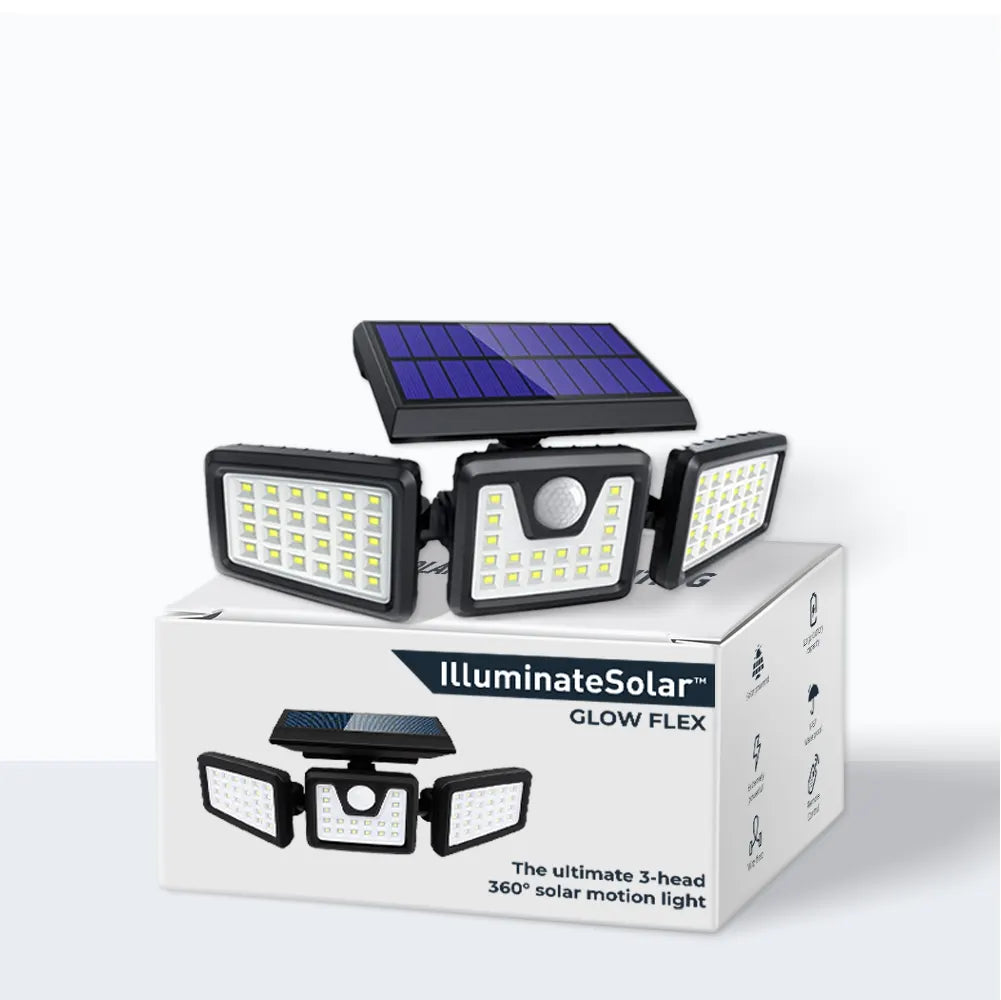 GlowFlex™- The ultimate 3-head 360° solar motion light offer