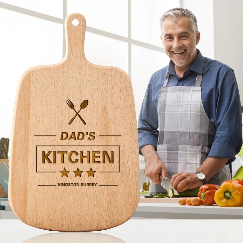 Dad’s Custom Kitchen Cutting Board – Engraved Gift for Fathers
