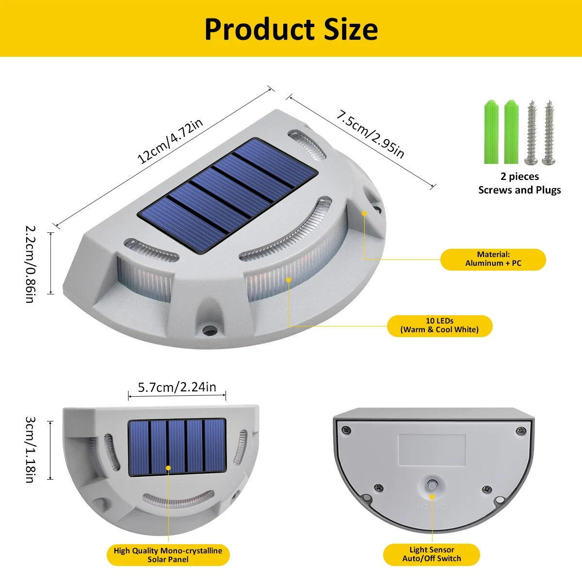 DriveEdge Duo – Aluminium Solar Driveway Lights (2-Pack)