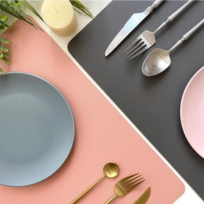 Double-layer Nordic Leather Table Mat