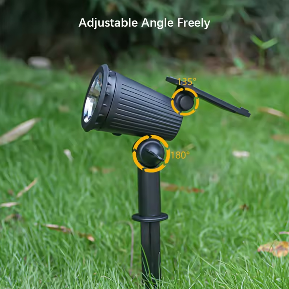 Set of 3 Solar Spike Lights – Black Glow