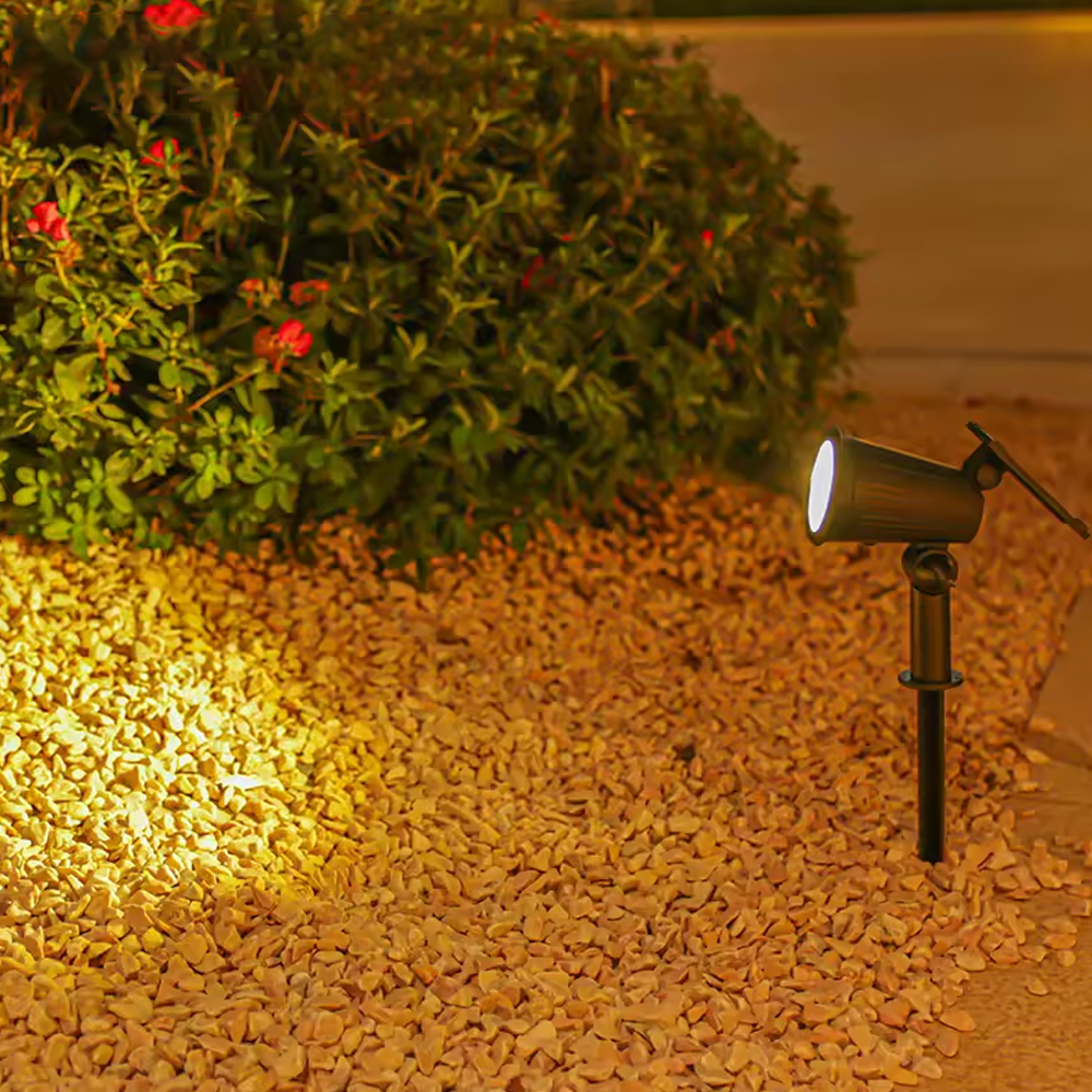 Set of 3 Solar Spike Lights – Black Glow